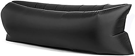 GR Vis Fashion Inflatable Creative Beach Lounger Sleeping Air Bags Beach Couch Sofa (Black)