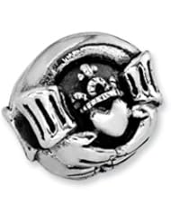 Claddagh Charm in Silver For 3mm Charm Bracelets