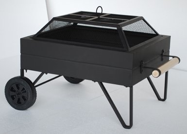Steel Fire Pit on Wheels