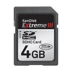 Sandisk Secure Digital High Capacity (SDHC) Speicherkarte 4096MB Extreme III (Lose Verpackt)