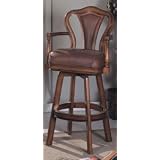 Vanezia Wooden Swivel Barstool with Cushion Back