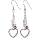 Officially Licensed Playboy Rabbit Head Pink Gem Hollow Heart Dangle Earrings