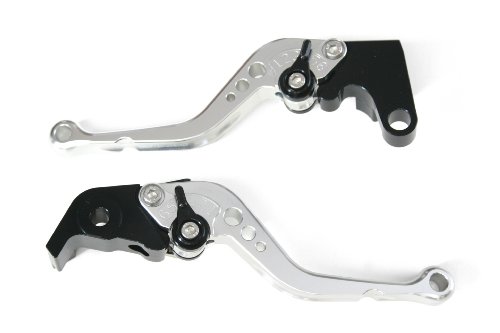 2007-2011 Suzuki GSF1250 Bandit Motorcycle Adjustable Brake/Clutch Lever Set [Silver with Black Switch]