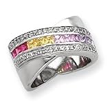 Sterling Silver Multicolored CZ (Cubic Zirconia) Ring