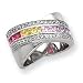 Sterling Silver Multicolored CZ (Cubic Zirconia) Ring