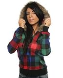 BB Dakota The Sabbath Hooded Fleece in Rainbow Plaid,Sweatshirts for Women
