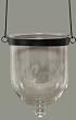 Individually Hand Etched Fleur De Lis Ring Glass Candle Lantern 9.5" H