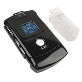 *NEW* SOLID BLACK V3 Razr Motorola Hard Protective Cover Case w/ Optional Belt Clip (other colors also available)!