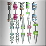 SS Spike to spike with UV 'O' ring Body Jewelry