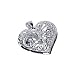 Nickel Free Sterling Silver Filigree Puff Heart 33mm Pendant Charm