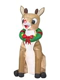 Christmas 5' Tall Rudolph The Red Nosed Reindeer Airblown Inflatable by Gemmy