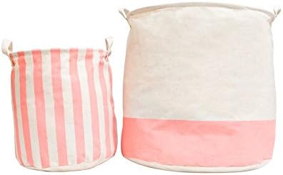 Coral Canvas Storage Bins