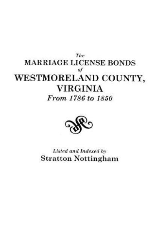 The Marriage License Bonds of Westmoreland County, Virginia, from 1786  to 1850