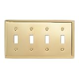 Buy Amerelle 75T4BR Madison Solid Brass Four Toggle Wallplate, Polish Brass by Amerelle