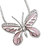 Lilac Butterfly 925 Sterling Silver Necklace
