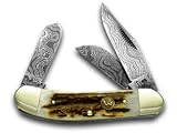 HEN & ROOSTER AND Stag Damascus Sowbelly Pocket Knife Knives