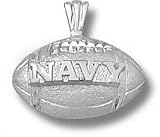Navy Midshipmen Solid Sterling Silver ''NAVY'' Football Pendant
