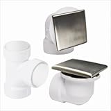 IMAGE OF Square Style Bath Drain and Overflow Plumber's Half Kit for PVC Pipe