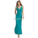 IMAGE OF 6sense Dark Green V Neck Party Evening Dress Fashion Prom Dress