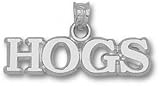 Arkansas Razorbacks Solid Sterling Silver ''HOGS'' Pendant
