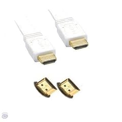Ex-Pro Gold WHITE Pro Serie FLACH 2m Gold HDMI to HDMI Verbindungskabel Kabel. HD Support. DVD Player, Sky, Virgin, PS3, 1080p - HDMI 1.3 (125283-49) Compliant