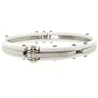 Stainless Steel White Bangle Bracelet by Bucasi