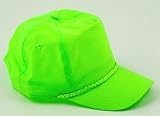 Neon Green Nylon Boardwalk Hat Cap 80's
