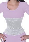 Echtes Satin Taillen Korsett Mieder Corsage Dessous Weiss