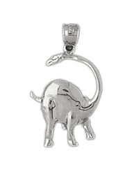 Clevereves 14K White Gold Pendant Brontosaurus Dinosaur 2 - Gram(s)