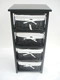 4 Black Chest Of Draws Living Room Storage Unit Cabinet W106 1068