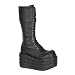 4 1/4 Inch Mens Gothic Boots Knee High Wedge Boots Punk Goth Black