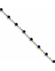 3.5 Carat 14K Gold Diamond and Sapphire Bracelet