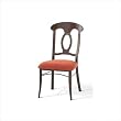 America Cynthia Upholstered Dining Chair Metal Finish: Antique Brass, Seat Type: Apple