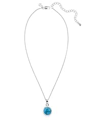 Sterling Silver Speckle Round Pendant Necklace
