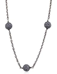 Deanna Hamro Atelier "Julia" Jet Hematite-Color Flat Pave Long Chain Necklace