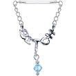 Invisible Bioplast Aqua Gem Bitch Dangle Nipple Shield