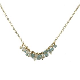 CATHERINE WEITZMAN- Aquamarine and Pearl Necklace by The Clay Pot