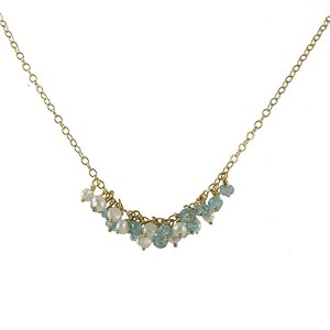 CATHERINE WEITZMAN- Aquamarine and Pearl Necklace by