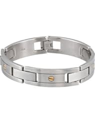 Stainless Steel Link Bracelet with Screws 08.50 Inch olished B116