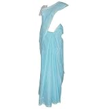 Sari Clothing in Cotton with Chikan Embroidery Green