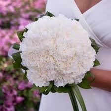 Classic White Carnation Wedding Bouquet