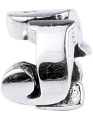 SilveRado (tm) SRM046 Sterling Silver Letter J Bead / Charm