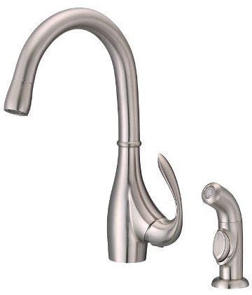 Danze D401546SS Bellefleur Single Handle Kitchen Faucet with Spray, Stainless Steel