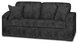 Fairview Ebony faux suede Bay Sofa