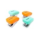 PraxxisPro Office Supplies, Aria, 1/4 Strip Mini Stapler Set, Built-in Staple Remover, 18-Sheet Capacity. Set of 4-two each in Creamsicle and Daiquiri Ice