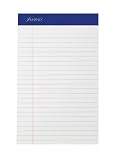 Ampad 20-304 Evidence Perf Top 5x8 Pads, Legal Ruled, Red Margin, White, 50 Shts, Dozen