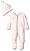 Burt's Bees Baby Baby Organic Toile Snap-Front Coverall and Hat Set, Cherry Blossom, 0-3 Months