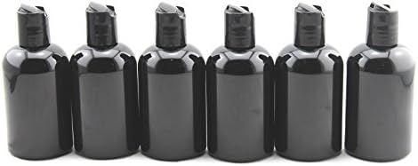 BlaydesSales, 6 Pack Black , commercial grade, refillable 4 oz plastic bottle for lotion, shampoo, conditioner, creams, or art and crafts,