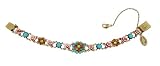 Admirable Turquoise and Multicolor Michal Negrin Bracelet Adorned with Vintage Roses and Swarovski Crystal Flowers; Vintage Looking - Special Ordered and Shipped by Genuvo within 2 to 3 Weeks