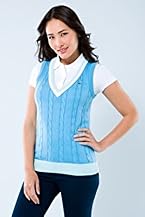 Sleeveless Tipped Cable Knit Cricket Sweater Vest